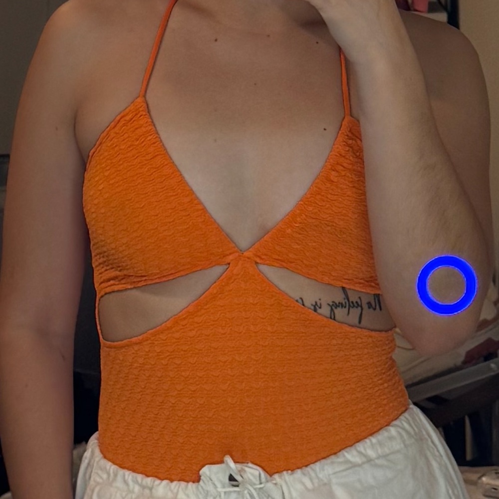 H&M Orange Halter Bodysuit